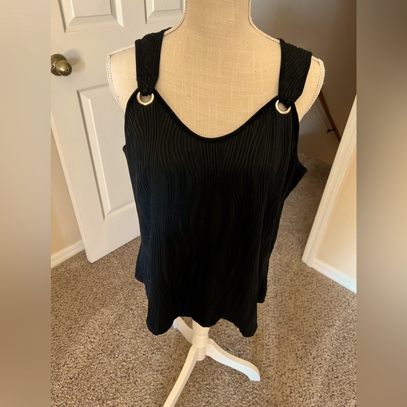 NEW WITH TAGS Black dressy tank with silver accents. Bought 4 a concert SIZE XL - Picture 1 of 7